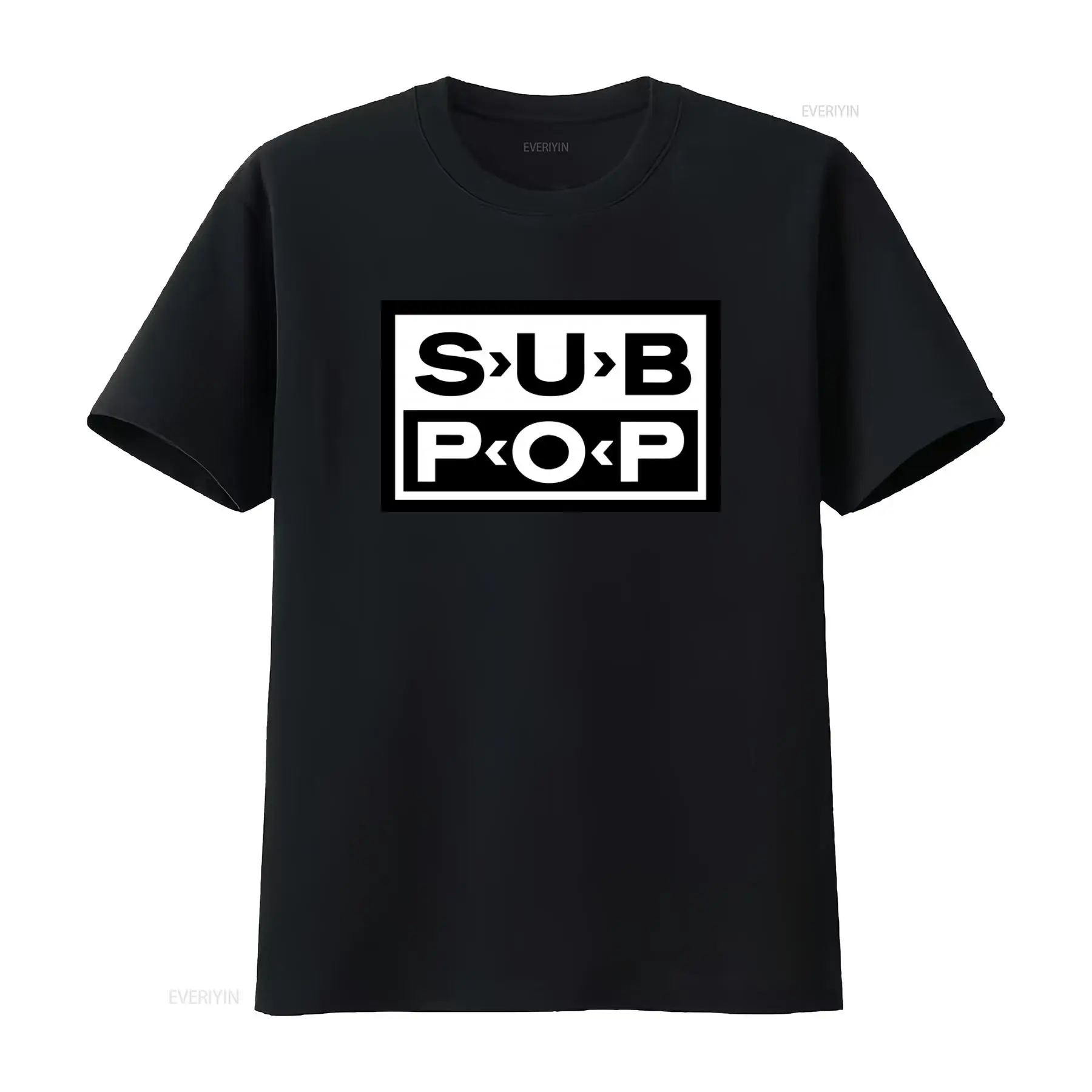 Vintage Fashion Jersey - Camiseta con Logotipo Sub Pop, Negra