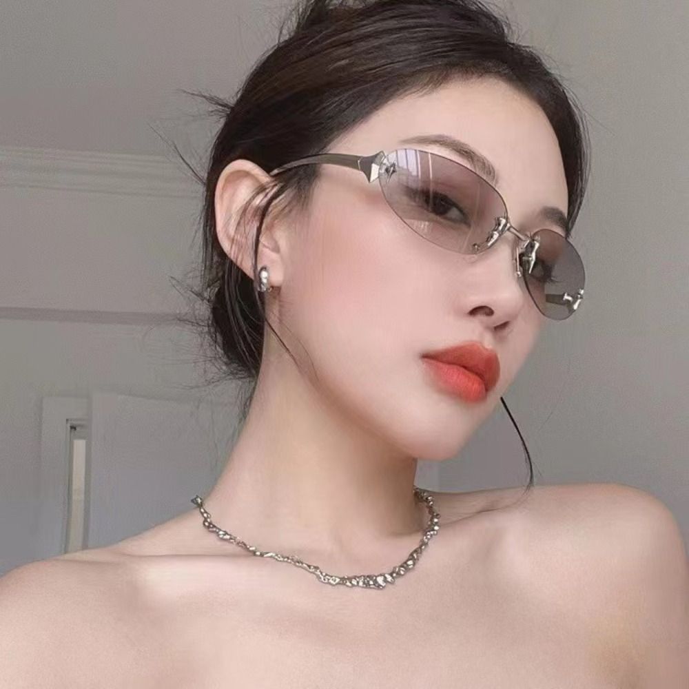 Vintage Fashion Style Female - Gafas de sol sin marco estilo