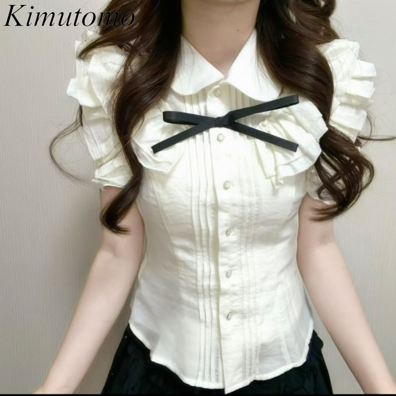 Vintage Fashion Style Female - Camisas Kimutomo para mujer, blusa Vintage