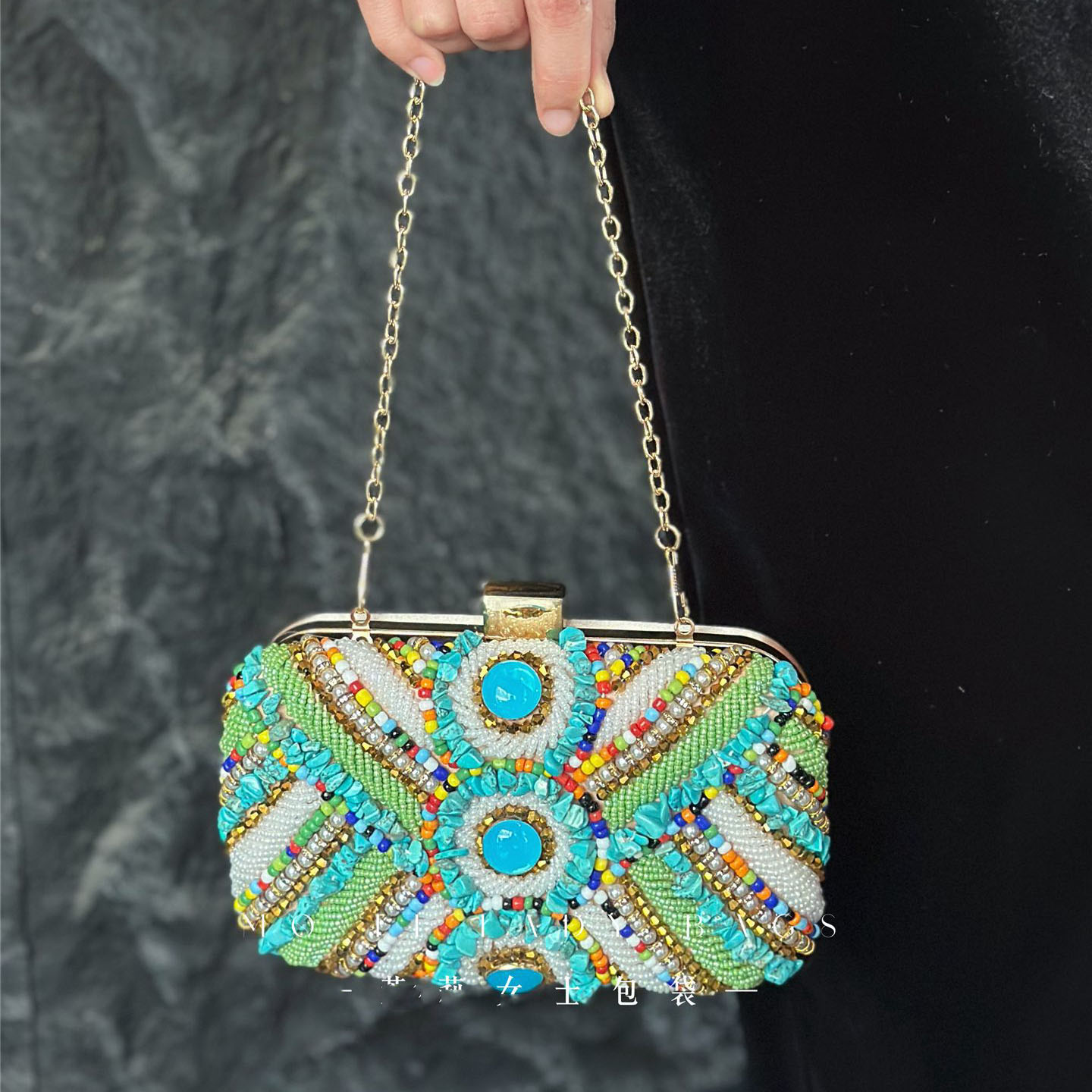 Vintage Fashion Style Female - Bolso de mano bohemio de verano