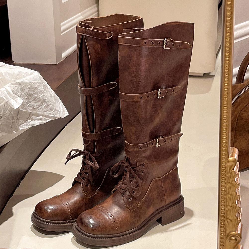 Vintage Fashion Boots - Botas hasta la rodilla para Mujer,