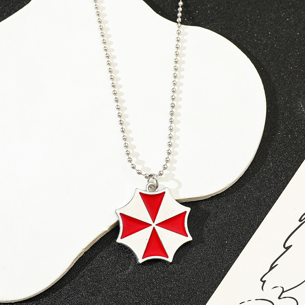 Vintage Fashion Aesthetic - Collar con Colgante de Paraguas Rojo