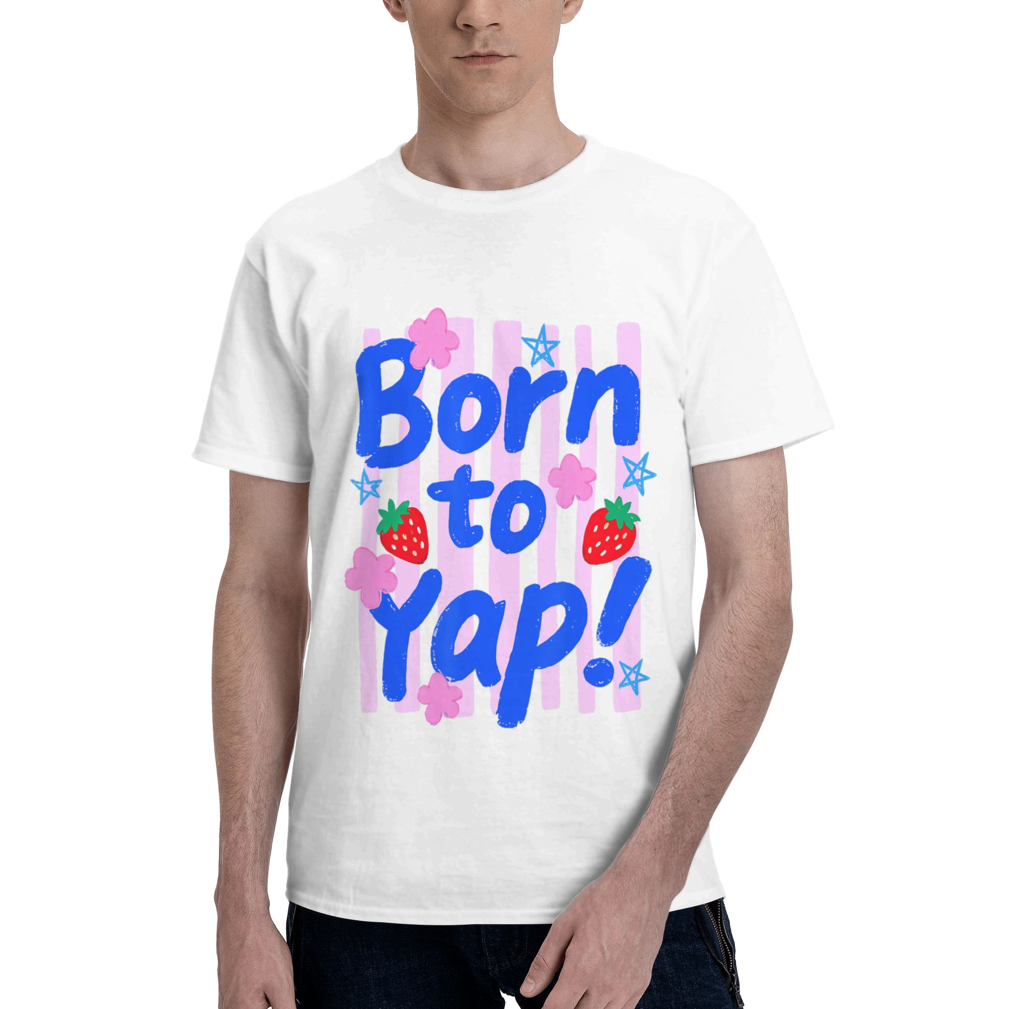 Vintage Fashion Gen Z - Camiseta Preppy Born to Yap Stripes