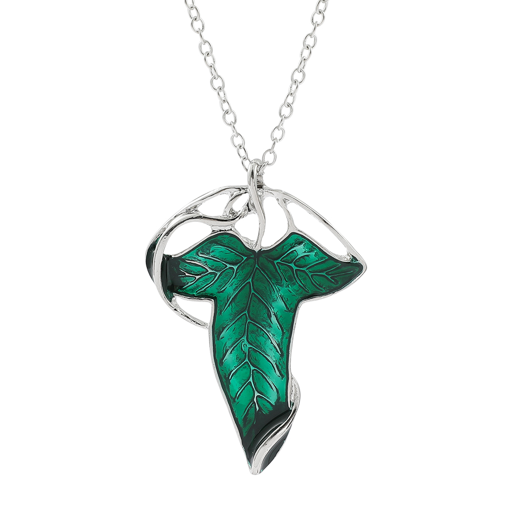 Vintage Fashion Aesthetic - Collar con Colgante de Hoja Verde