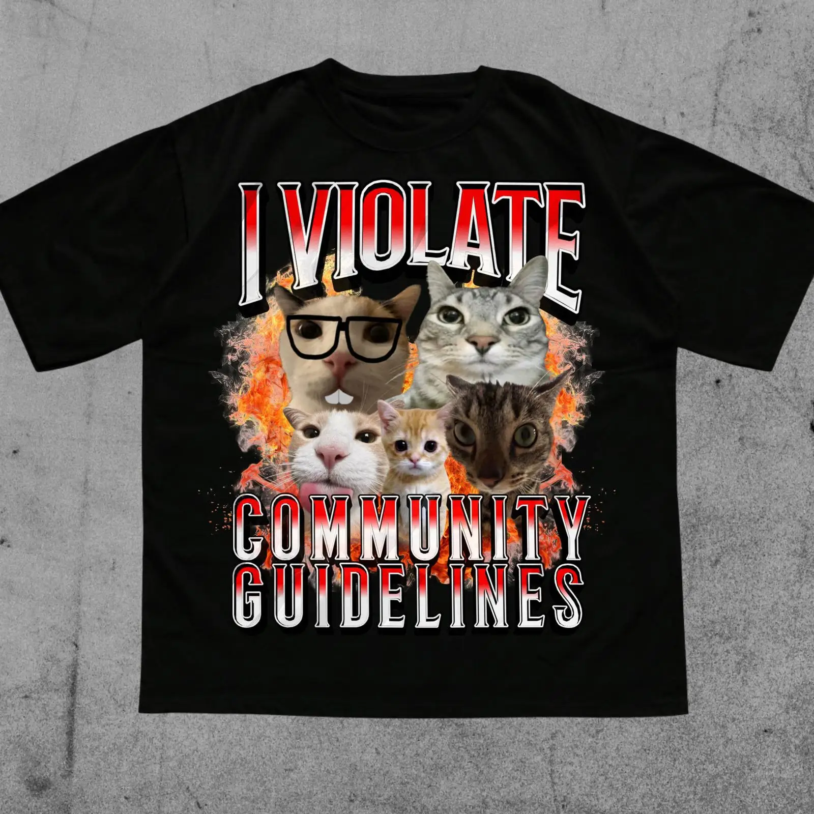 Vintage Fashion Gen Z - Camiseta con meme de gato maldito