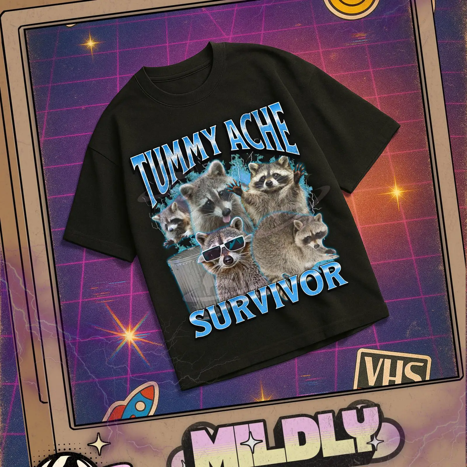 Vintage Fashion Gen Z - Camiseta divertida con meme de mapache