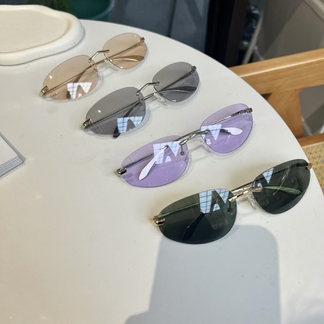 Vintage Fashion Glasses - Sombras sin montura UV400, gafas de
