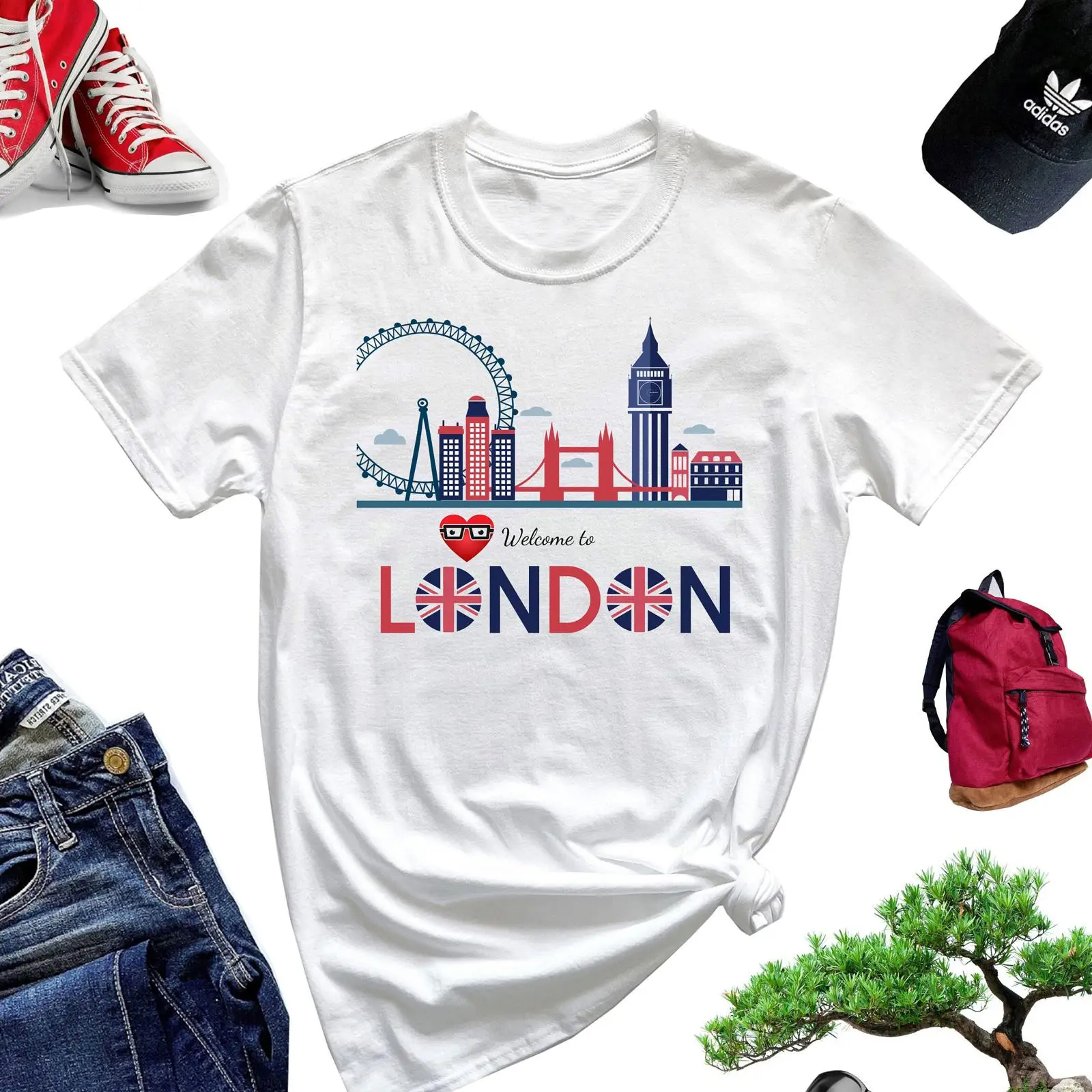 Vintage Fashion London - Camiseta de bienvenida a Londres, Inglaterra,
