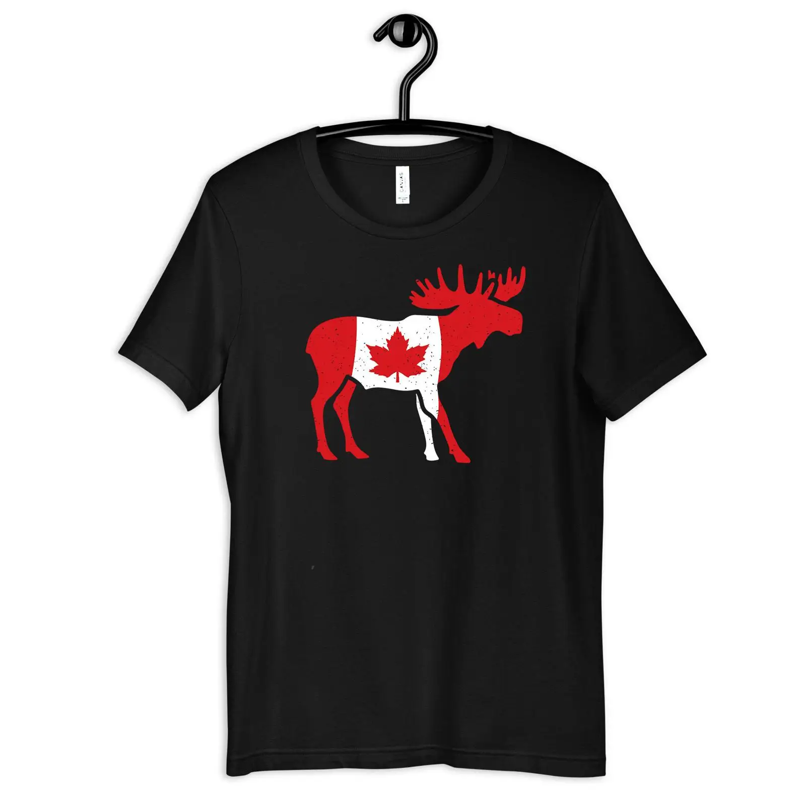 Vintage Fashion Canada - Camiseta de Alce Canadiense con Bandera