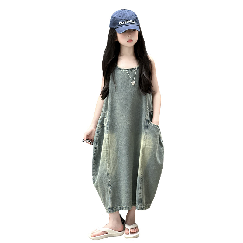Vintage Fashion Girl - Vintage azul niños niñas alta calidad