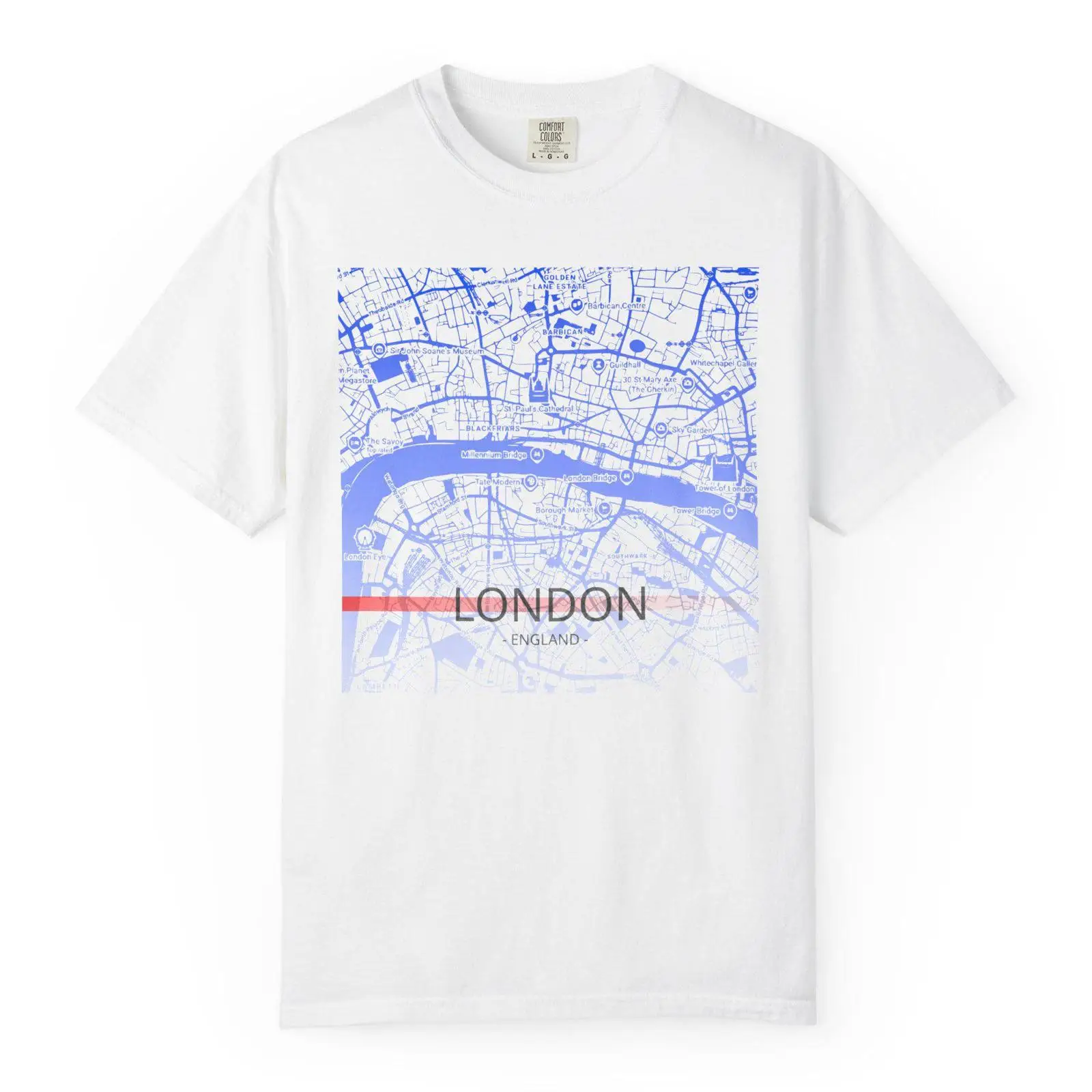 Vintage Fashion London - Camiseta con Mapa de Londres, Algodón