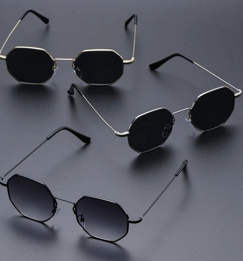 Vintage Fashion Girl - Gafas de sol cuadradas pequeñas y