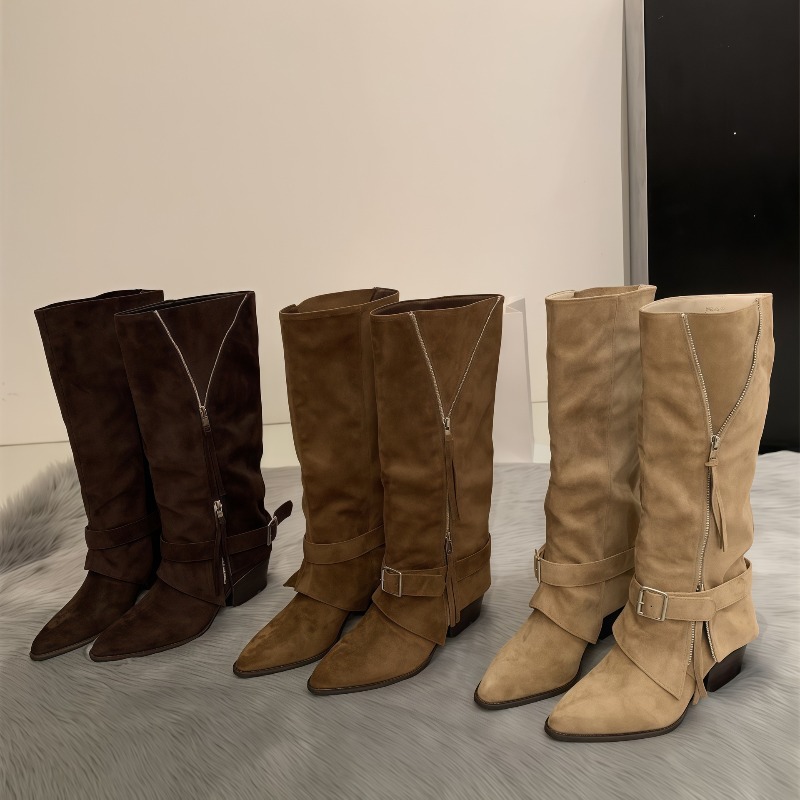 Vintage Fashion Boots - Botas de mujer de cuero de