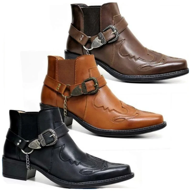 Vintage Fashion Aesthetic - Botas de vaquero vintage de cuero