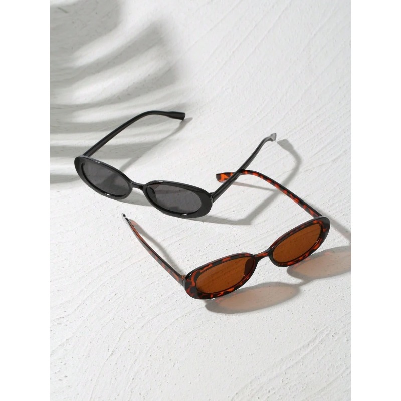 2 pares de gafas de sol ovalad - Vintage Fashion Aesthetic reseña y precio