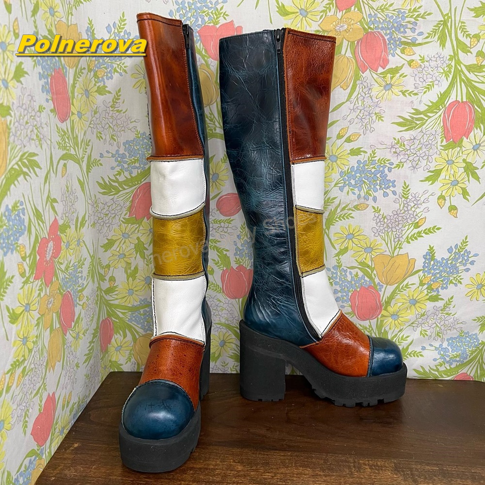 Botas Altas de Cuero con Parch - Vintage Fashion Boots reseña y precio
