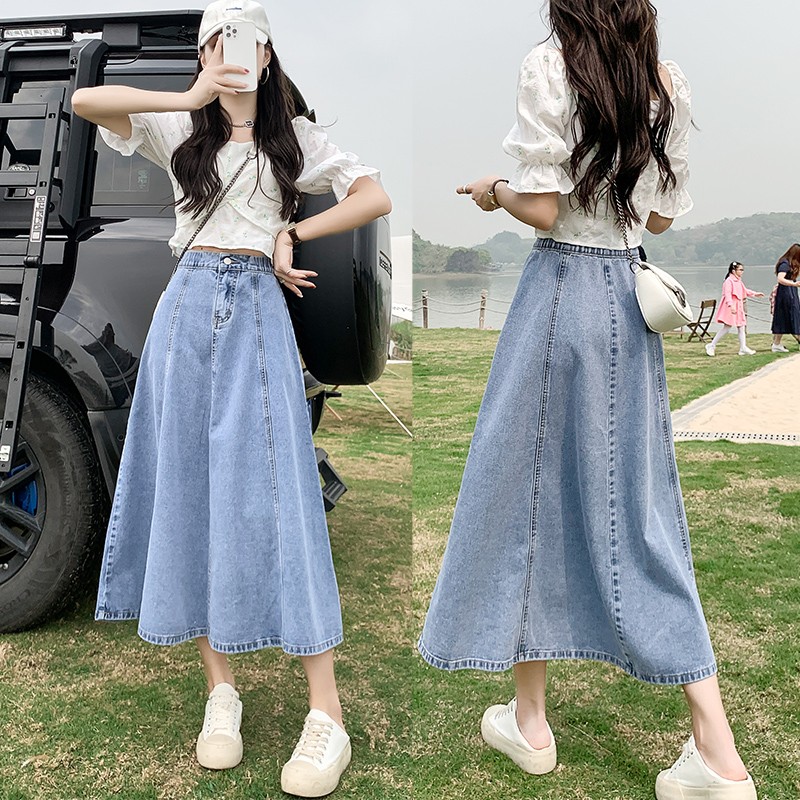 Falda Midi de Mezclilla para M - Denim Skirt Midi Vintage reseña y precio