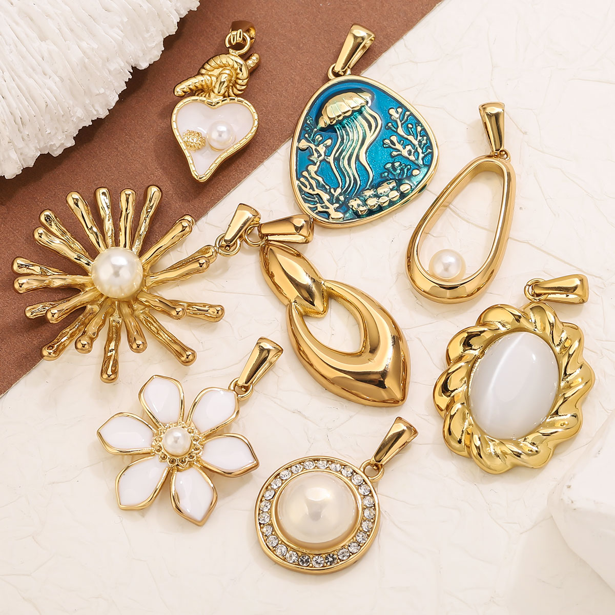 1 unidad de dijes de flor de a - Vintage Fashion Aesthetic reseña y precio