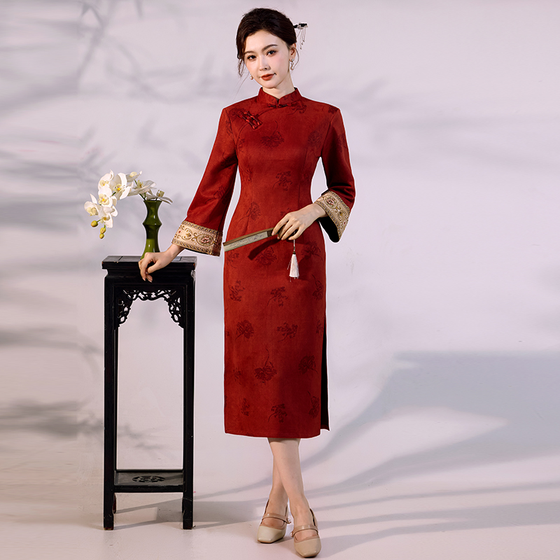 Qipao de terciopelo de ante de - Vintage Fashion Gen Z reseña y precio