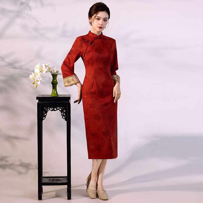 Qipao de terciopelo de ante de - Vintage Fashion Gen Z reseña y precio