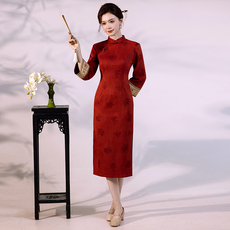 Qipao de terciopelo de ante de - Vintage Fashion Gen Z reseña y precio