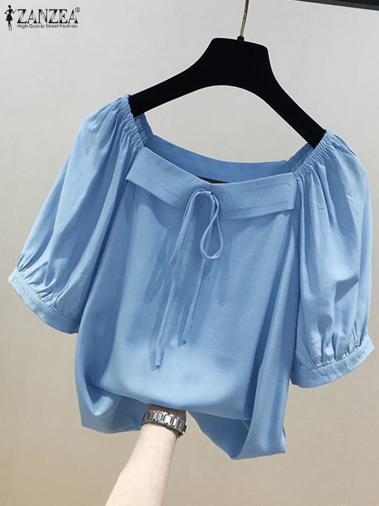 ZANZEA-Blusa lisa de estilo co - Vintage Fashion Style Female reseña y precio