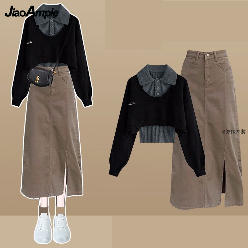 Mujer primavera otoño nuevo su - Denim Skirt Midi Vintage reseña y precio