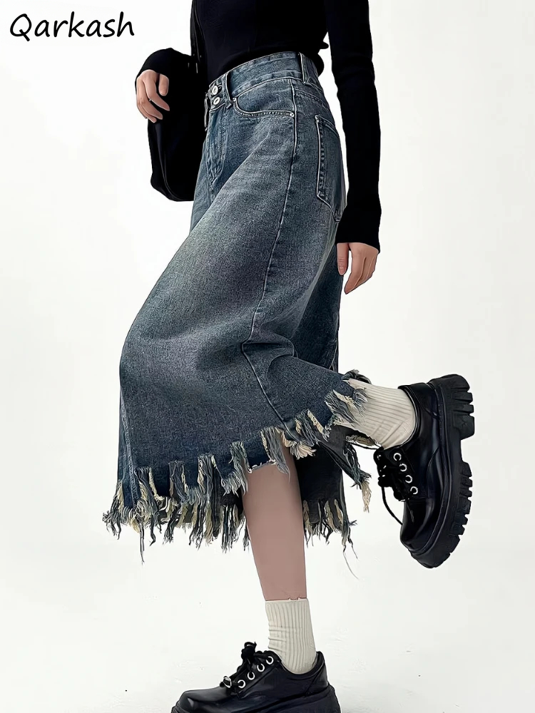 Faldas por debajo de la rodill - Denim Skirt Midi Vintage reseña y precio