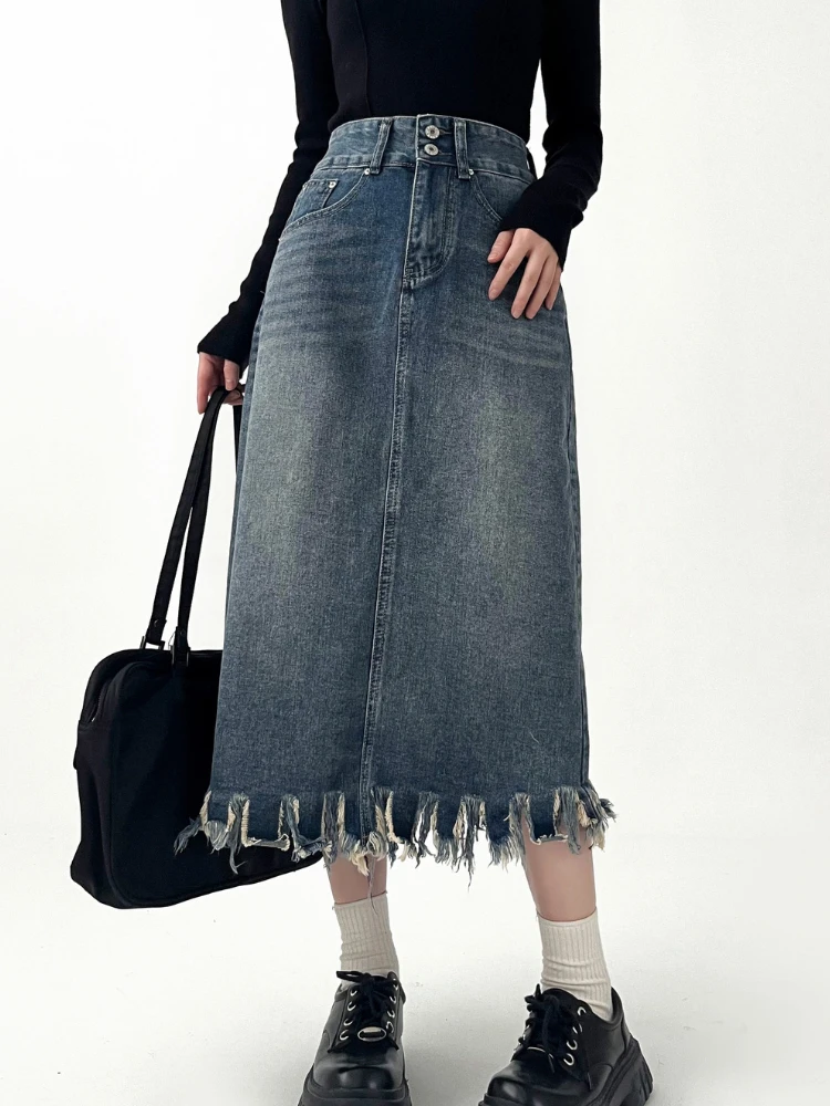Faldas por debajo de la rodill - Denim Skirt Midi Vintage reseña y precio