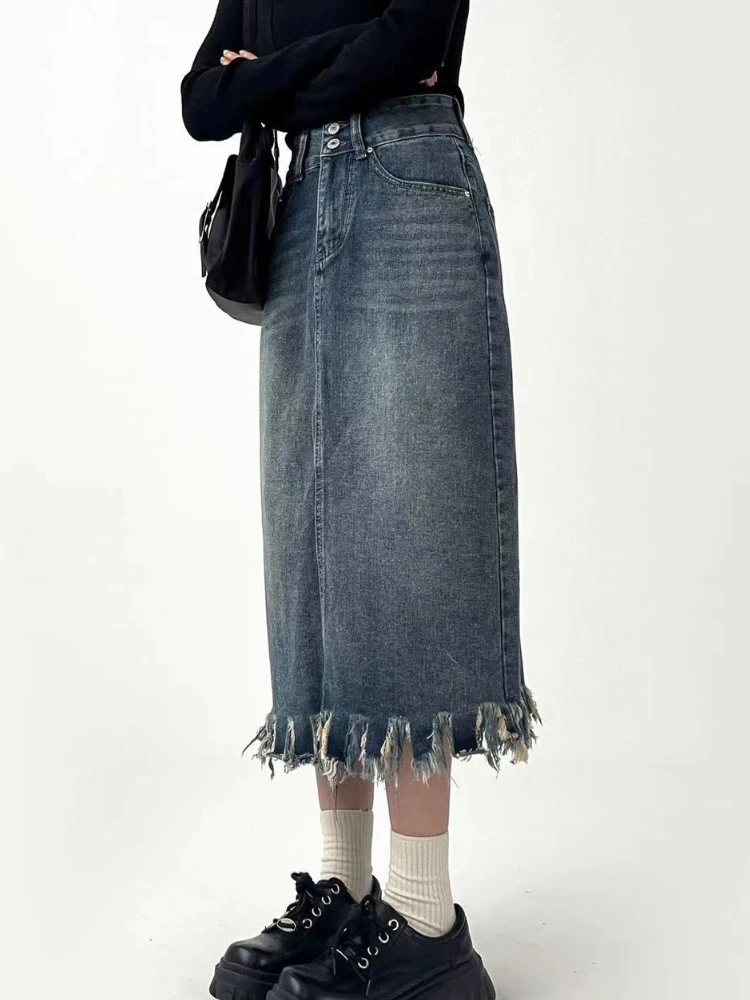 Faldas por debajo de la rodill - Denim Skirt Midi Vintage reseña y precio
