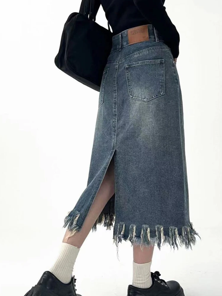Faldas por debajo de la rodill - Denim Skirt Midi Vintage reseña y precio