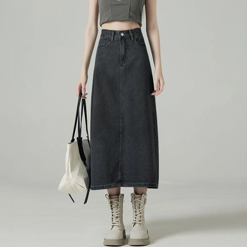 Faldas vaqueras para mujer, Mi - Denim Skirt Midi Vintage reseña y precio