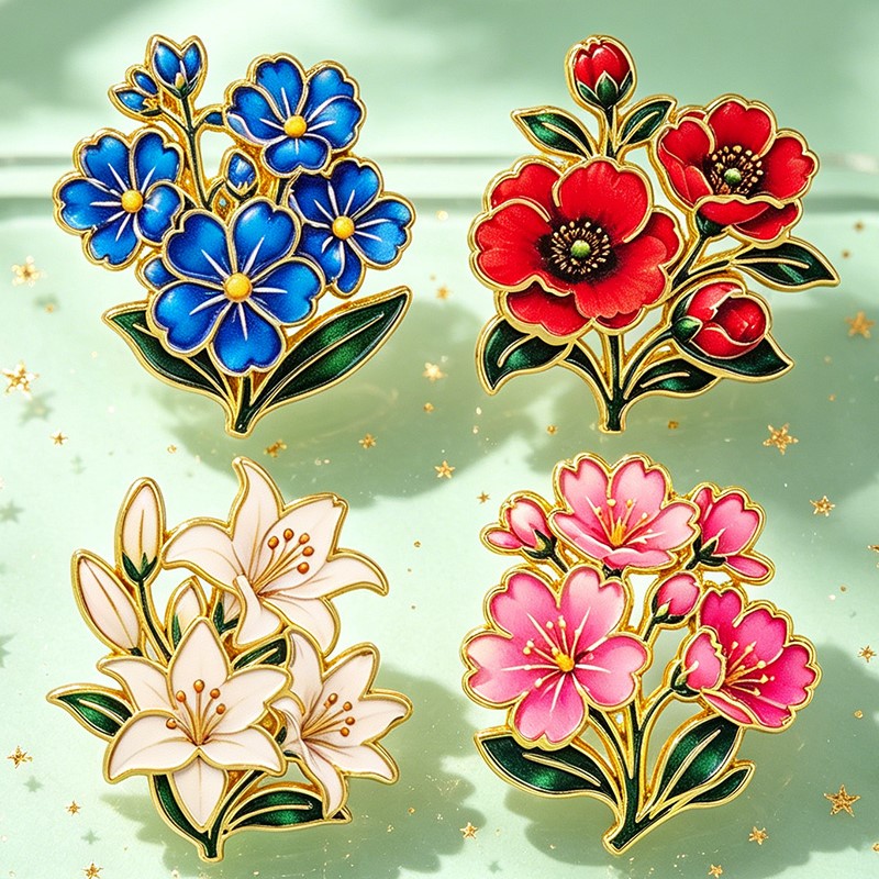 Bonito Broche de Esmalte Flora - Vintage Fashion Stores reseña y precio