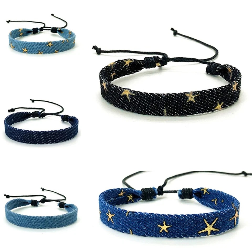 Pulsera de tela vaquera con pa - Vintage Fashion Boutique reseña y precio