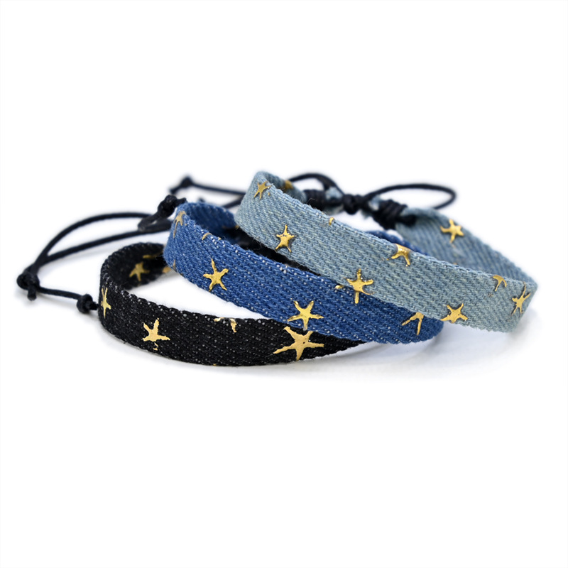 Pulsera de tela vaquera con pa - Vintage Fashion Boutique reseña y precio