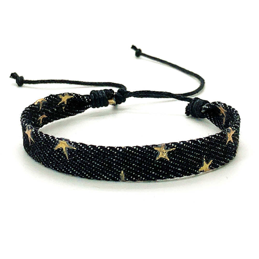 Pulsera de tela vaquera con pa - Vintage Fashion Boutique reseña y precio