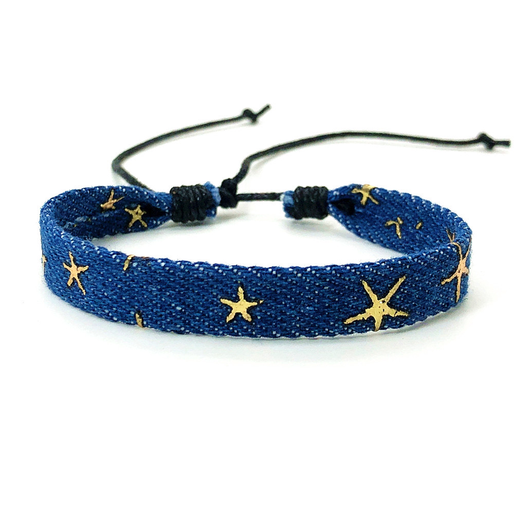 Pulsera de tela vaquera con pa - Vintage Fashion Boutique reseña y precio